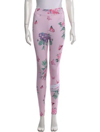 Pre-owned Bogner Fire + Ice X Loveshackfancy Floral Print Skinny Leg Pants In Purple