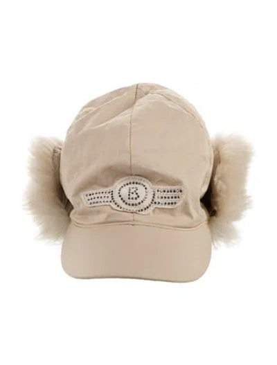Pre-owned Bogner Fitted Fur Embellished Hat In Neutral