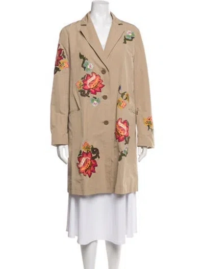 Pre-owned Bogner Floral Print Coat In Neutrals