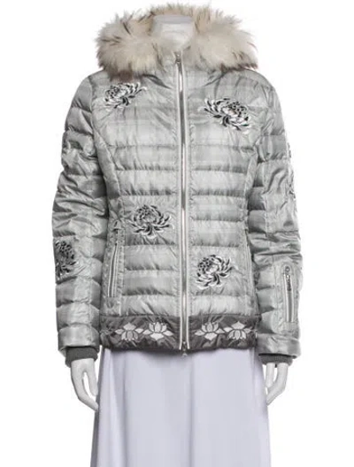 Pre-owned Bogner Floral Print Down Coat In Multicolor