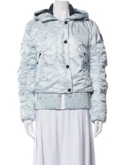 Pre-owned Bogner Floral Print Down Jacket In Blue