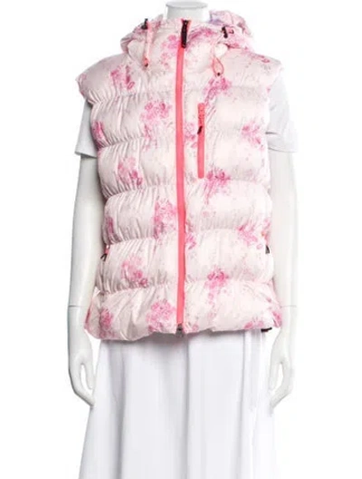 Pre-owned Bogner Floral Print Down Jacket In Pink