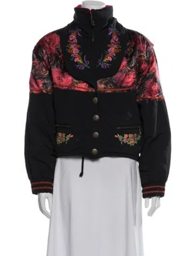 Pre-owned Bogner Floral Print Jacket In Black