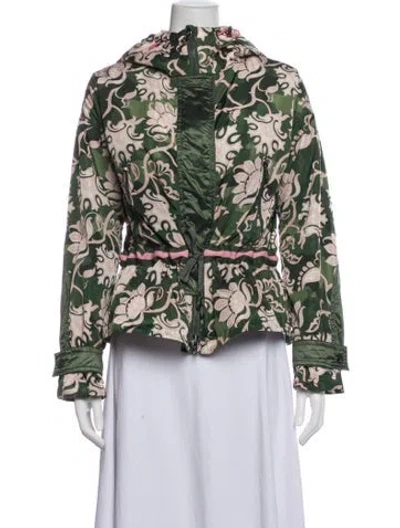 Pre-owned Bogner Floral Print Jacket In Green