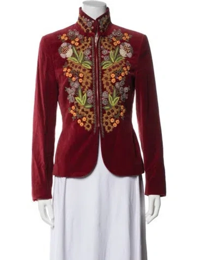 Pre-owned Bogner Floral Print Jacket In Red