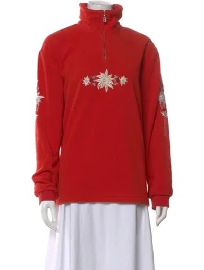 Pre-owned Bogner Floral Print Mock Neck Sweatshirt In Multi