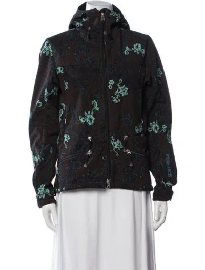 Pre-owned Bogner Floral Print Performance Coat In Blue