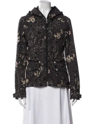 Pre-owned Bogner Floral Print Performance Jacket In Brown