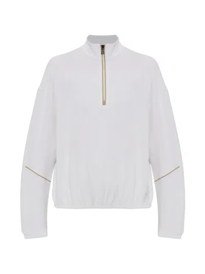 Bogner Floria Zip Trim Sweatshirt In White