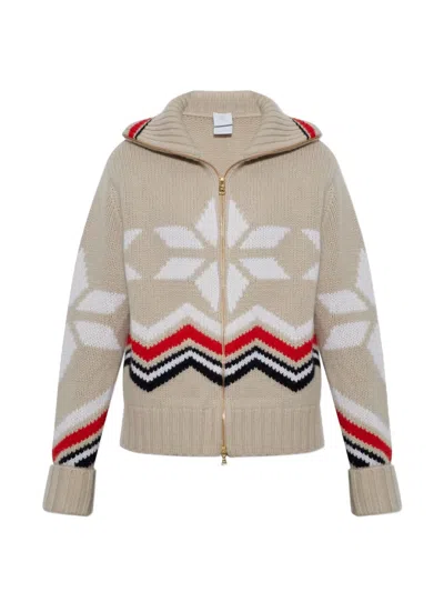 Bogner Frances Intarsia-knit Cardigan In Neutral