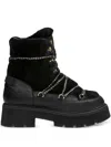 Bogner Fur Trim Lace-up Boots In Multi