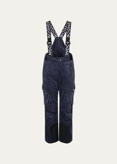 Bogner Kids' Girl's Wicki-t Corduroy Ski Pants W/ Suspenders In Gray