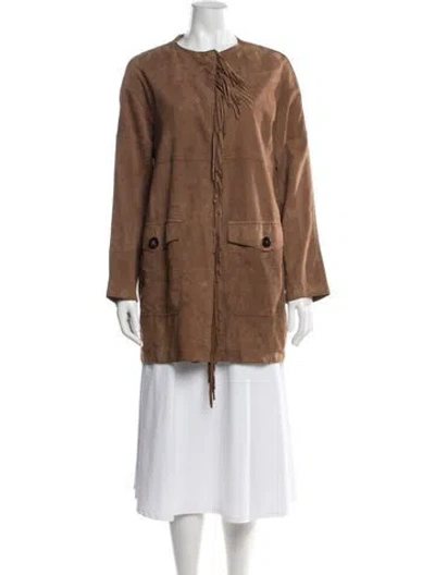 Pre-owned Bogner Goat Leather Coat In Brown