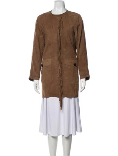 Pre-owned Bogner Goat Leather Coat In Brown