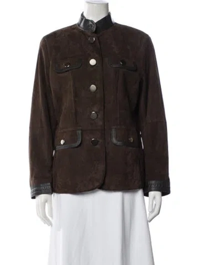 Pre-owned Bogner Goat Leather Jacket In Brown