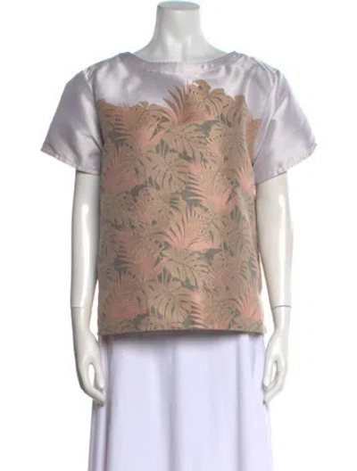 Pre-owned Bogner Graphic Print Bateau Neckline T-shirt In Neutral
