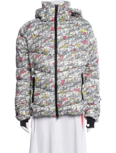 Pre-owned Bogner Graphic Print Coat In White