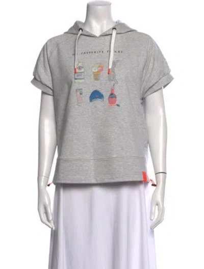 Pre-owned Bogner Graphic Print Crew Neck Hoodie In Grey