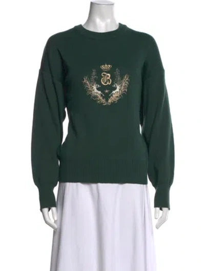 Pre-owned Bogner Graphic Print Crew Neck Sweater In Green