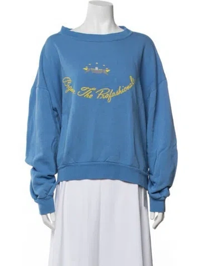 Pre-owned Bogner Graphic Print Crew Neck Sweatshirt In Blue