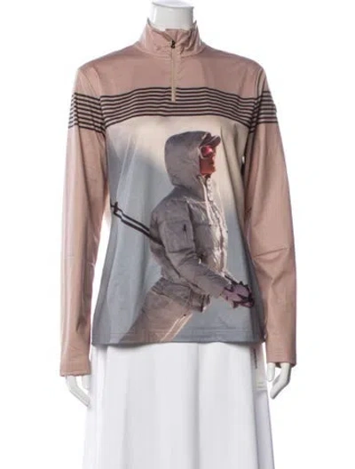 Pre-owned Bogner Graphic Print Crew Neck Top In Neutrals