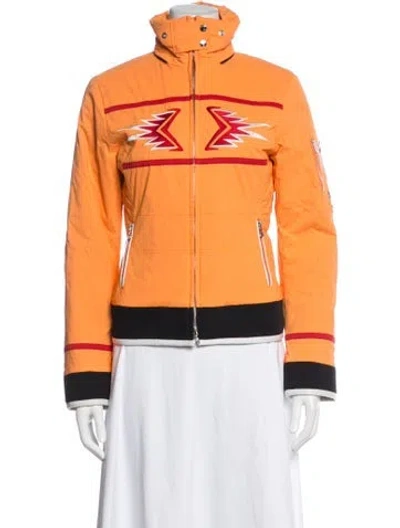 Pre-owned Bogner Graphic Print Down Jacket In Orange