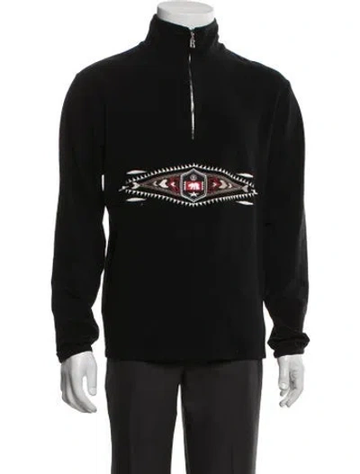 Pre-owned Bogner Graphic Print Mock Neck Pullover In Black