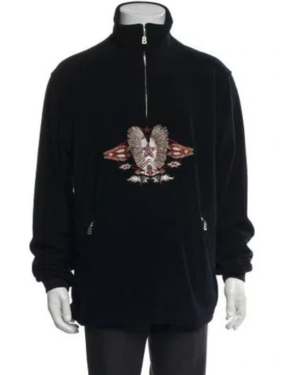 Pre-owned Bogner Graphic Print Mock Neck Sweatshirt In Black