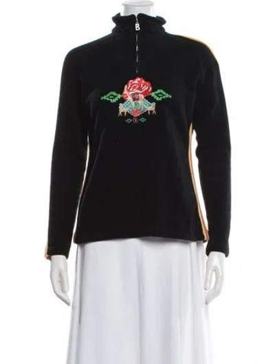 Pre-owned Bogner Graphic Print Mock Neck Sweatshirt In Black