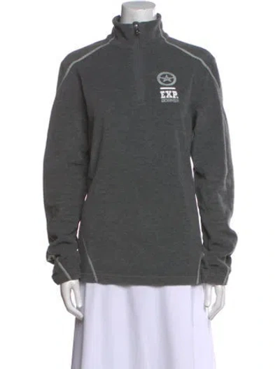 Pre-owned Bogner Graphic Print Mock Neck Sweatshirt In Gray