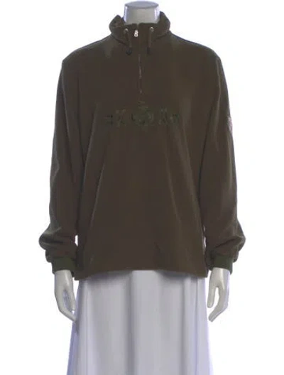 Pre-owned Bogner Graphic Print Mock Neck Sweatshirt In Green