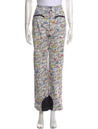 Pre-owned Bogner Graphic Print Ski Pants In White