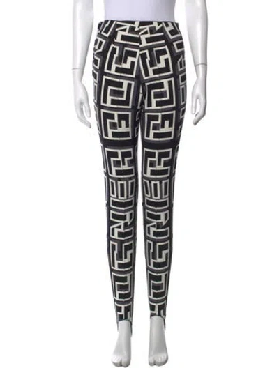 Pre-owned Bogner Graphic Print Skinny Leg Pants In Black/white