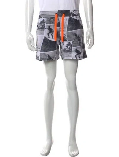 Pre-owned Bogner Graphic Print Swim Trunks W/ Tags In Grey