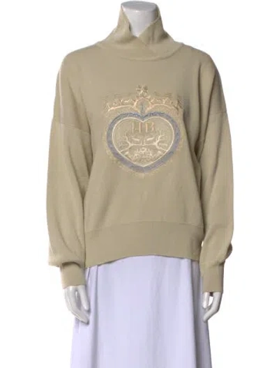 Pre-owned Bogner Graphic Print Turtleneck Sweater In Neutral