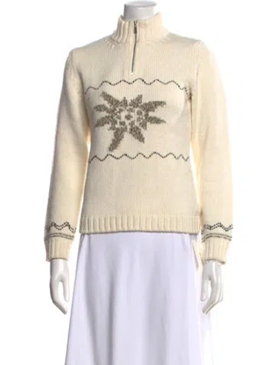 Pre-owned Bogner Graphic Print Turtleneck Sweater In Neutrals