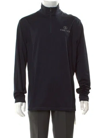 Pre-owned Bogner Graphic Print Turtleneck Sweatshirt In Black