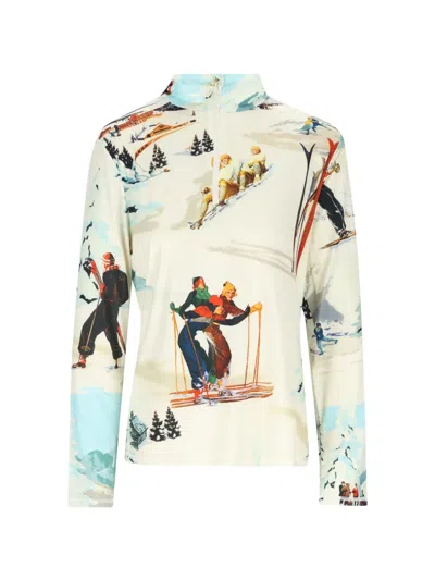 Bogner Beline Printed Stretch-shell Zip-up Base Layer In Multi
