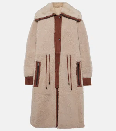 Bogner Gritt Suede-trimmed Shearling Coat In Multi