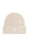 Bogner Gustav Ribbed Logo-patch Beanie In Brown