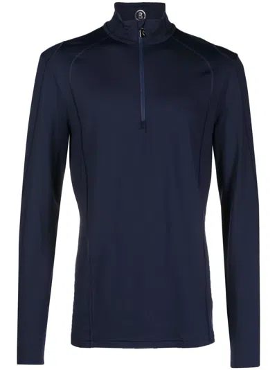 Bogner Harry Half-zip Performance T-shirt In Blue