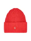 Bogner Ribbed Logo-patch Hat In Red