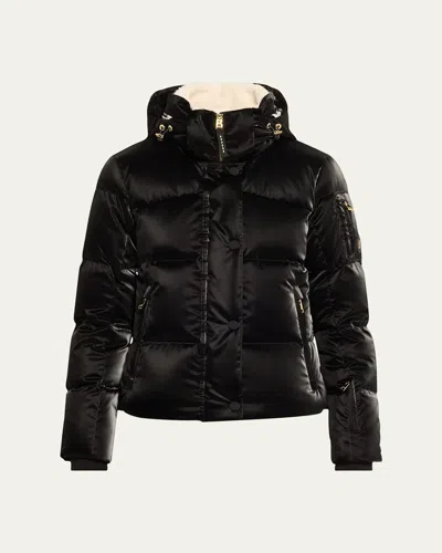 Bogner Hella Quilted Down Puffer Jacket With Removable Hood In Black