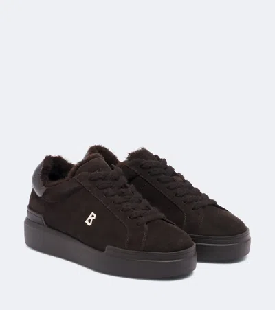 Bogner Hollywood 32 A Shearling-lined Suede Sneakers In Brown