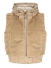 Bogner Yumi Hooded Quilted Plush And Recycled-satin Down Ski Vest In Neutral