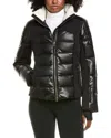 Bogner Ilana Leather Down Coat In Black