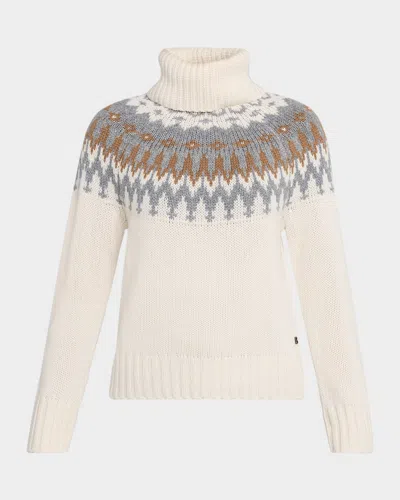 Bogner Ingrid Jacquard Cashmere Turtleneck Sweater In Neutral