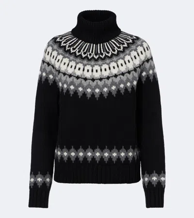 Bogner Ingrid Fair Isle Cashmere Sweater In Black