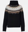 Bogner Ingrid Jacquard Cashmere Turtleneck Sweater In Black