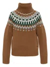 Bogner Ingrid Patterned Turtleneck Sweater In Brown